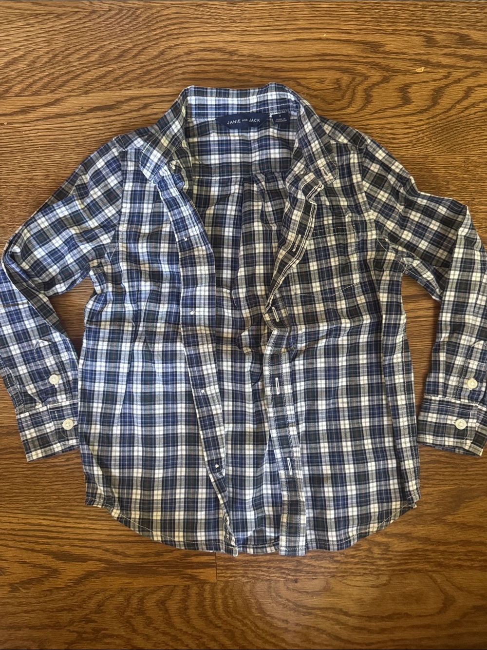 Janie and Jack Plaid Button-Up Shirt - size 3T